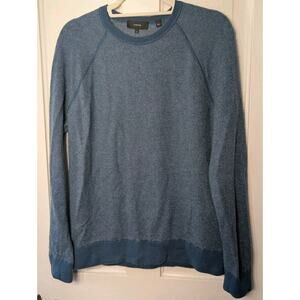 Vince Wool Cashmere Blue Knit Crew neck Men's Ribbed Sweater XL(745)150